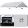 Strong Camel 10x20 Carport Replacement Canopy Cover for Tent Top Garage Shelter Cover with Ball Bungees (Only Cover, Frame is not Included) Strong Camel 10x20 Carport Replacement Canopy Cover for Tent Top Garage Shelter Cover with Ball Bungees (Only Cover, Frame is not Included)