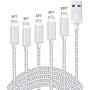 iPhone Charger Cable, MFi Certified Lightning Cable 5 Pack Durable High-Speed iPhone Charger USB A Nylon Braided Cord Compatible with iPhone