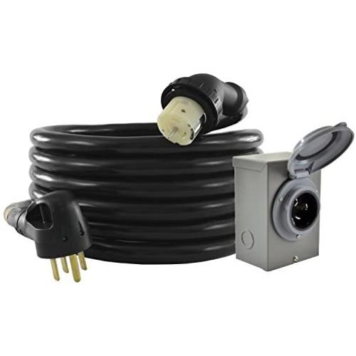 Conntek GIB1450-025 Duo-Rain Seal 50Amp Power Inlet Box and Temp Power Cord Combo Kit, 25 Feet Conntek GIB1450-025 Duo-Rain Seal 50Amp Power Inlet Box and Temp Power Cord Combo Kit, 25 Feet