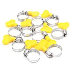 uxcell 10Pcs Car Metal Adjustable 16-25mm Hose Clamp Fuel Tube Tight Clip W Plastic Handle