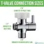 Purrfectzone Leak-Proof Hybrid Bidet T-adapter with Cone Washer, T Adapter Shut Off Valve, Bidet Valve Adapter for toilet sprayer with Bidet T Adapter 7/8'' x 7/8'' x 1/2''