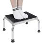Vaunn Medical Foot Step Stool with Anti-Skid Rubber Platform, Chrome Plated Stool