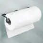 mDesign Versatile Metal Wall Mount Paper Towel Holder & Dispenser, Mounts to Walls or Under Cabinets - for Kitchen, Pantry, Utility Room, Laundry and Garage Storage - 2 Piece Design - Black