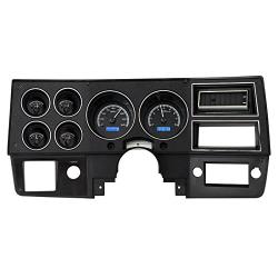 Dakota Digital 73 - 87 Chevy GMC Pickup Truck VHX Analog Dash Gauges Black Alloy Blue VHX-73C-PU-K-B