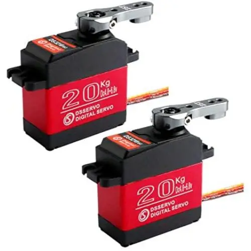 2 Sets 20KG RC Digital Servo - Large Torque High Speed Full Metal Gear - Waterproof 180 Degree Servo Motor with 25T Servo Horn for RC Robotic Arm Model DIY Baja Car 1/10 Scale Crawler Truck 2 Sets 20KG RC Digital Servo - Large Torque High Speed Full Metal Gear - Waterproof 180 Degree Servo Motor with 25T Servo Horn for RC Robotic Arm Model DIY Baja Car 1/10 Scale Crawler Truck