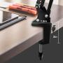 LED Desk Lamp, AXUF Metal Swing Arm Desk Lamp with Clamp, Eye-Caring Modern Architect Task Lamp, Dimmable Office Table Lamp with 3 Color Modes 10 Brightness Levels & Adapter, Memory Function,14W-Black