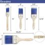 Bates Paint Brushes - 4 Pack, Treated Wood Handle, Paint Brush, Paint Brushes Set, Professional Brush Set, Trim Paint Brush, Paintbrush, Small Paint Brush, Stain Brush