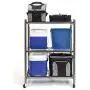 Origami 3 Shelf Foldable Storage Unit on 3'' Caster Wheels, Unfolds in 5 Seconds, Holds up to 750 Pounds, Metal Organizer Wire Rack, 29'' x 13'' x 36'', Heavy-Duty - Pewter