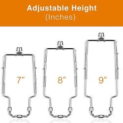 7” 8” 9” inch Adjustable Lamp Harp fits Regular Saddle Base or UNO Collar Ring Adapter for E26 phenolic Socket, Works with Any lamp Style.