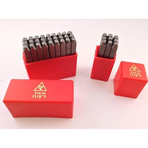 36pc 1/8'' 3MM Letter & Number Stamp Punch Set Hardened Steel, Metal Wood Leather