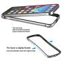 Slim Thin Phone Case Compatible with iPhone 12 Pro Max, Metal Bumper Cover with Soft TPU Inner [No Signal Interference][Support Wireless Charging] Compatible for iPhone 12 Pro Max, Silver