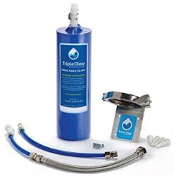 Triple Clear Force Field Filter Under Sink Water Filtration System Kit | Improves Taste & Odor | Removes Harmful Contaminants | TC-UC-10-BLUE-KIT | Hardware Included