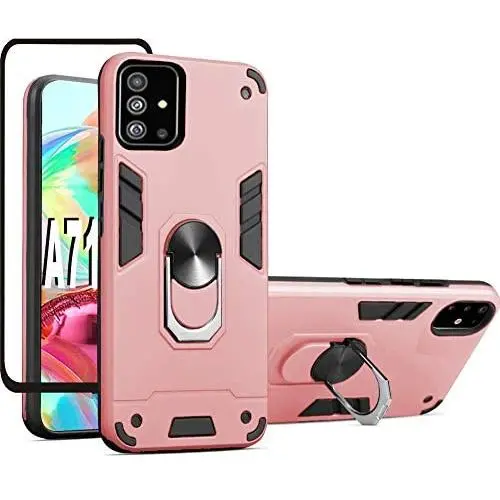 Samsung Galaxy A71 4G Screen Protector Folmeikat 360 Degree Rotating Metal Ring Cover with Kickstand Protective Phone Case (NOT for Samsung A71 5G/5G UW) 6.7'' (Rose Gold) Samsung Galaxy A71 4G Screen Protector Folmeikat 360 Degree Rotating Metal Ring Cover with Kickstand Protective Phone Case (NOT for Samsung A71 5G/5G UW) 6.7'' (Rose Gold)