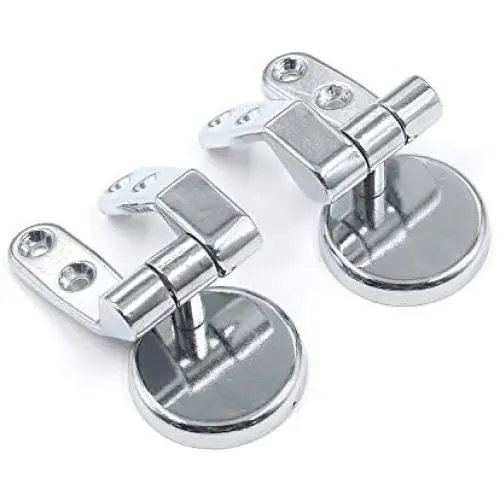 Tulead Toilet Seat Hinges Zinc Alloy Replacement Hinges Adjustable Toilet Seat Bolts Nuts Left and Right Hinges Kits with Mounting Screws (Not Soft Close)