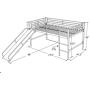DHP Junior Twin Metal Loft Bed with Slide, Multifunctional Design, White with White Slide