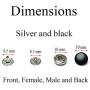 Pro Bamboo Kitchen Press Stud 120 Sets 10mm Black Metal Snap Buttons Fasteners for Craft Leather Jacket Jeans Bag