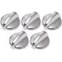Ultra Durable WB03T10284 Range Control Knob Stainless Steel Finish Replacement Part by Blue Stars - Exact Fit for GE Range/Stove/Oven - Replaces 1373043 AP4346312 PS2321076 - Pack of 5