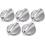 Ultra Durable WB03T10284 Range Control Knob Stainless Steel Finish Replacement Part by Blue Stars - Exact Fit for GE Range/Stove/Oven - Replaces 1373043 AP4346312 PS2321076 - Pack of 5