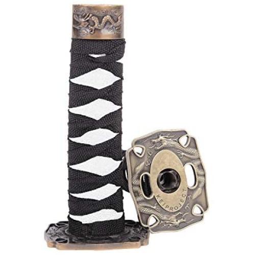Kei Project Katana Samurai Sword Shift Knob Shifter Katana VIP Metal Weighted with Adapters Fits Most Cars (Black/White)