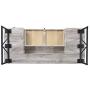 Analiese 4-drawer Writing Desk Grey Driftwood and Black