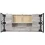 Analiese 4-drawer Writing Desk Grey Driftwood and Black Analiese 4-drawer Writing Desk Grey Driftwood and Black