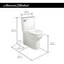 American Standard 2988101.020 Cadet 3 FloWise 2-Piece 1.28 GPF Single Flush Right Height Round Front Toilet with Concealed Trapway, White