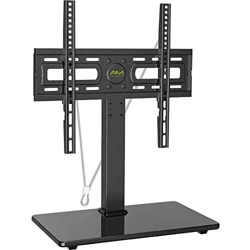 AM alphamount Universal TV Stand Table Top TV Base for 26-55 Inch LED LCD OLED Flat Screen TVs Max VESA 400x400mm Height Adjustable TV Mount Stand Holds up to 88lbs with Tempered Glass Base APTVS06 AM alphamount Universal TV Stand Table Top TV Base for 26-55 Inch LED LCD OLED Flat Screen TVs Max VESA 400x400mm Height Adjustable TV Mount Stand Holds up to 88lbs with Tempered Glass Base APTVS06