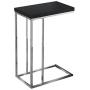 Monarch Specialties 3018, Chrome Accent Metal Base C-Table, Glossy Black