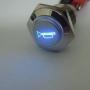 Etopars 12V 5A Car Motor Blue LED Light Momentary Speaker Horn Bells Push Button Stainless Steel Metal Switch Toggle 19mm Socket Plug Wire