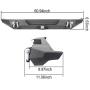 Hooke Road Front Winch Bumper & Rear Hitches Bumper Combo Kit Compatible with Jeep Wrangler CJ 1976-1986 (CJ7) (Solid Steel Textured Black)