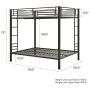 DHP Full over Full Bunk Bed for Kids, Metal Frame with Ladder (Black)