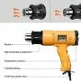 SEEKONE Heat Gun 1800W Heavy Duty Hot Air Gun Kit Variable Temperature Control with 2-Temp Settings 4 Nozzles 122℉~1202℉(50℃- 650℃)with Overload Protection for Crafts, Shrinking PVC, Stripping Paint SEEKONE Heat Gun 1800W Heavy Duty Hot Air Gun Kit Variable Temperature Control with 2-Temp Settings 4 Nozzles 122℉~1202℉(50℃- 650℃)with Overload Protection for Crafts, Shrinking PVC, Stripping Paint
