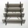 HSH 4-Shelf Vintage Industrial Bookshelf, Rustic Wood and Metal Bookcase, Open Wide Office Etagere Book Shelf, Grey Oak
