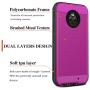 CinoCase Moto X4 Case, X4 Phone Case Heavy Duty Protective Case Hybrid TPU Bumper Shockproof Case with Brushed Metal Texture Hard PC Back for Moto X4 Purple