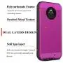 CinoCase Moto X4 Case, X4 Phone Case Heavy Duty Protective Case Hybrid TPU Bumper Shockproof Case with Brushed Metal Texture Hard PC Back for Moto X4 Purple
