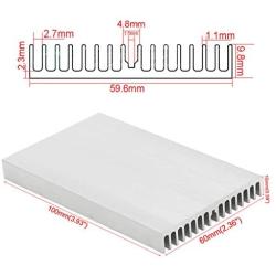 Senmod 100x60x10mm Cooling Module, Aluminum Heat Radiator Heatsink Cooling Fan with 16pcs Fins for High Power Amplifier Transistor Semiconductor Devices, Pack of 4