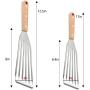 Fish Spatula Set of 2, HaSteeL Stainless Steel Slotted Spatula Turner with Riveted Wooden Handle, Professional Metal Spatulas Great for Kitchen Cooking Flipping Frying & Grilling, 2 x Hooks