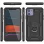 Punkcase iPhone 11 Case [ArmorShield Series] Military Style Protective Dual Layer Case W/Metal Ring Grip Holder & Kickstand | Full Body Protection for Apple iPhone 11 (6.1'') [Black]