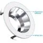 TORCHSTAR 4 Inch Recessed Can Light Trim, Aluminum Reflector Metal Step Baffle Trim, for PAR20, R20, BR20 Light Bulbs, for 4’’ Recessed Cans, Halo/Juno Remodel Recessed Housing, Pack of 6
