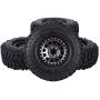 4pcs RC Hub Wheel Rim and Tires, Universal 2.2 Inch Metal Wheel Hub Crawler Rubber Tire RC Car Accessory (Titanium)