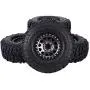 4pcs RC Hub Wheel Rim and Tires, Universal 2.2 Inch Metal Wheel Hub Crawler Rubber Tire RC Car Accessory (Titanium)