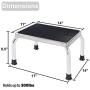 Vaunn Medical Foot Step Stool with Anti-Skid Rubber Platform, Chrome Plated Stool