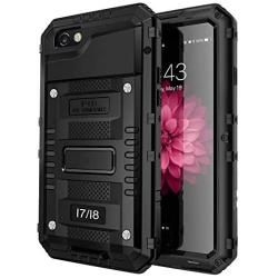 iPhone SE 2020 Case,Military Grade IP68 Waterproof Dustproof Shockproof Full Body Sealed Underwater Case with Built-in Screen Protector Heavy Duty Metal Rugged Case for iPhone 7/8 (Waterproof Black)