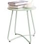 HollyHOME Small Round Patio Metal Side Snack Table, Accent Anti-Rust Steel Coffee Table for Garden, Modern Weatherproof Outdoor End Table, (H) 17.55'' x(D) 15.60'', Teal
