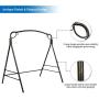 VINGLI Upgraded Metal Porch Swing Stand with Antique Bronze Finish, Heavy Duty 800 LBS Weight Capacity Steel Swing Frame with Extra Side Bars, Powder Coated Hanging Swing Frame Set for Outdoors