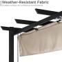 Best Choice Products 10x10ft Extra-Large Outdoor Patio Pergola Shelter w/Removable Retractable Sun Shade Canopy Cover, Weather-Resistant Fabric, Steel Frame, and 16 Ground Stakes, Black