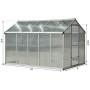 Outsunny 10 L x 6 W Outdoor Walk-in Garden Greenhouse with Roof Vent for Ventilation & Rain Gutter for Water Collection