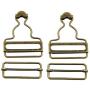 Healifty 4pcs Overall Buckles Retro Suspender Buckles Overall Clip Replacement for Trousers Cotton Jacket Jeans Bronze