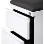 Seville Classics Airlift 2-Drawer Locking Rolling Seat Cushion Home Office Under Desk Pedestal File Storage Cabinet, 12'' W x 23'' D, White