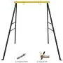SURPCOS Swing Frame, New Upgraded A-Frame Swing Stand with Ground Nail, Heavy Duty Metal Swing Frame, Fits for Most Swings & Yoga Swing, Anti-Rust and Good Stability, 72'' Height 36'' Length